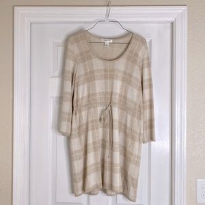 Motherhood Maternity knitted top, size M, tan plaid